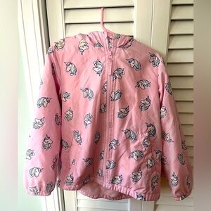 Oshkosh B'gosh fleece lined unicorn windbreaker size 6X
